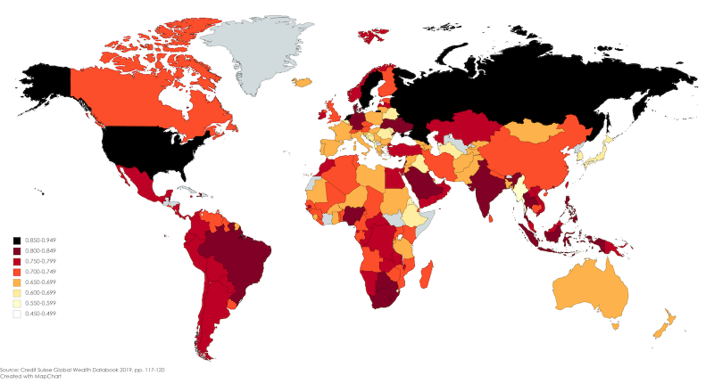 Некоторые равнее других: карта экономического неравенства в мире
