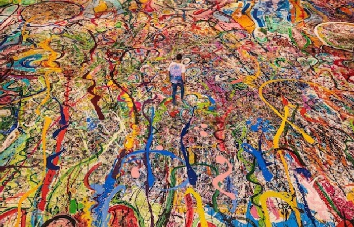 Картина-гигант «Путешествие человечества» Размер - 1595,7 квадратных метра. Автор: Саша Джафри. 
