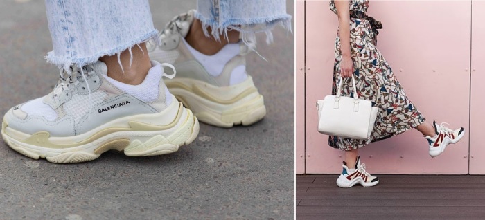 Массивные кроссовки лучше уберите подальше.