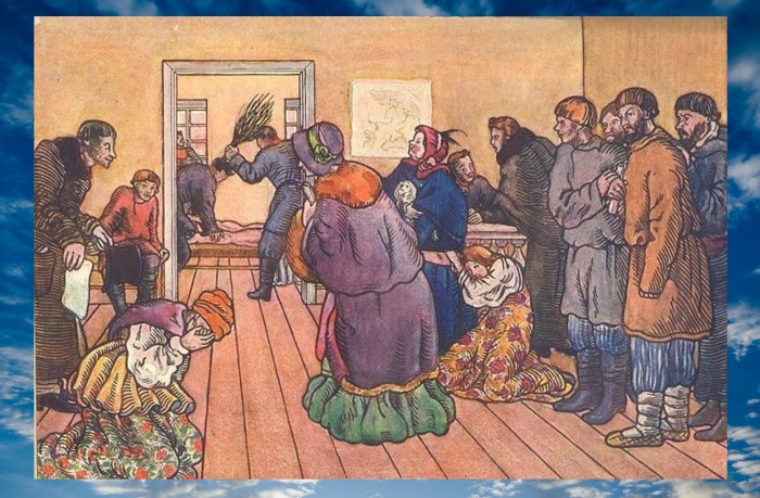 В некоторых уголках России оступившуюся жену могли прилюдно избить.