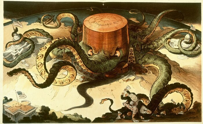 Карикатура на рокфеллеровскую Standard Oil Company. Фото: en.wikipedia.org.