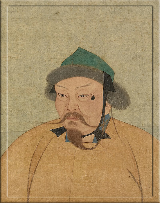 Угодей на портрете XIV века, хранящемся в Национальном дворцовом музее Тайбэя.