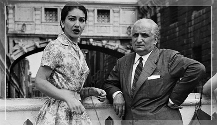 Мария Каллас и Джованни Баттиста Менегини. Мария Каллас и Джованни Баттиста Менегини.