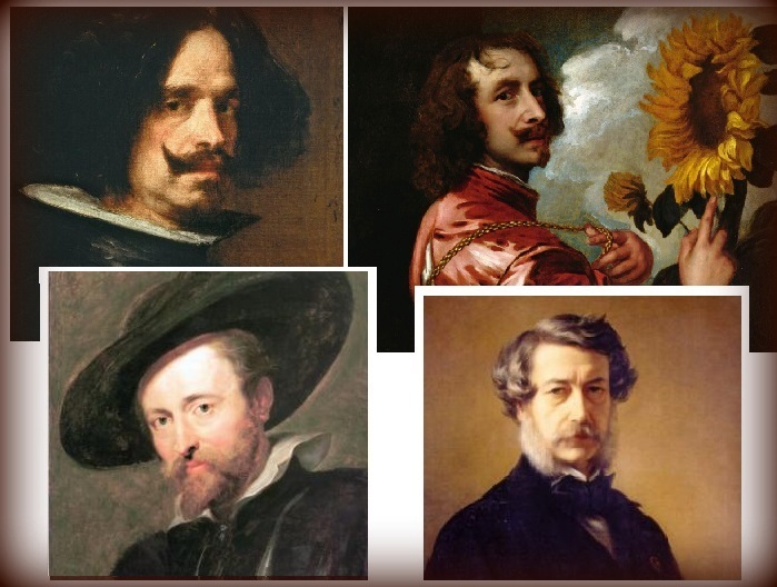 Автопортреты Диего Веласкеса, Ван Дейка, Питера Пауля Рубенса, Франца Винтерхальтера. 