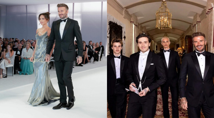 На фото слева - Виктория и Дэвид Бекхэмы, справа - Дэвид с сыновьями Бруклином, Ромео и Крузом На фото слева - Виктория и Дэвид Бекхэмы, справа - Дэвид с сыновьями Бруклином, Ромео и Крузом