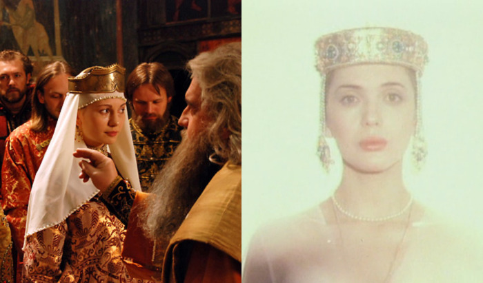 Фото слева - актриса Мария Шашлова в образе царицы в сериале «Иван Грозный» (2009), справа - Ольга Дроздова в фильме «Царь Иван Грозный» (1991) Фото слева - актриса Мария Шашлова в образе царицы в сериале «Иван Грозный» (2009), справа - Ольга Дроздова в фильме «Царь Иван Грозный» (1991)