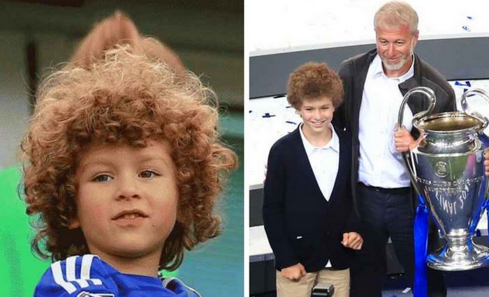 Аарон Абрамович умиляет своей кудрявой шевелюрой, он, как и папа, болельщик Челси.