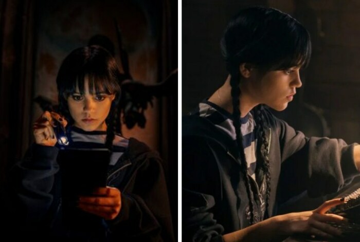 Джена Ортега в сериале "Уэнсдэй" Джена Ортега в сериале "Уэнсдэй"