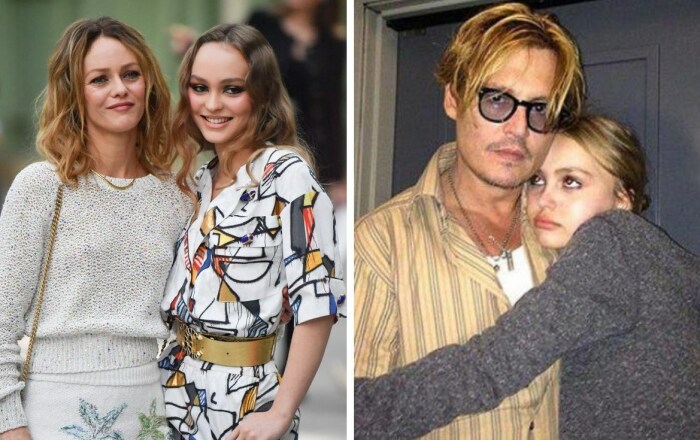 Лили-Роуз Депп с родителями Лили-Роуз Депп с родителями