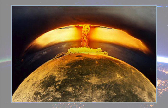 Ядерный взрыв на Луне мог выглядеть именно так. Ядерный взрыв на Луне мог выглядеть именно так.