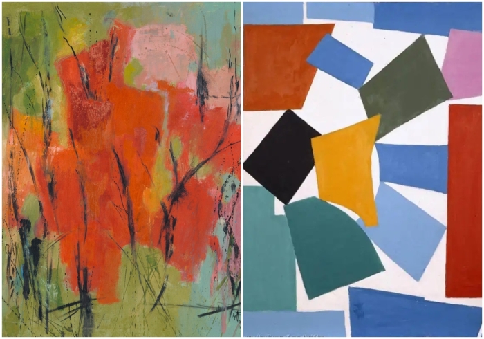 Слева направо: Красная абстракция, Альма Томас, 1960 год. «Watusi», Альма Томас, 1963 год. Слева направо: Красная абстракция, Альма Томас, 1960 год. «Watusi», Альма Томас, 1963 год.