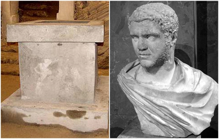 Слева направо: Зал Караккалы. Римский император Каракалла.