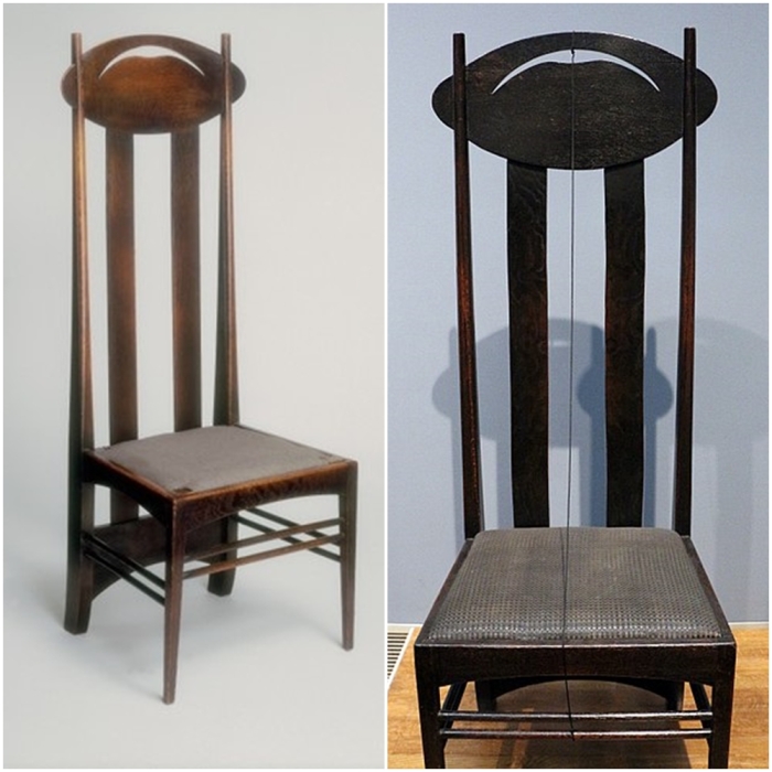 Стул с высокой спинкой, Чарльз Ренни Макинтош, 1897-1900 годы. Стул с высокой спинкой, Чарльз Ренни Макинтош, 1897-1900 годы.