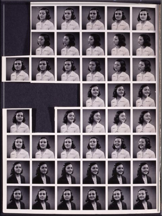 Лист паспортных фотографий Марго Франк, 1939 год.