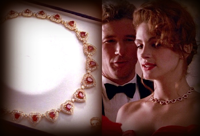 Рубиновое ожерелье на Джулии Робертс в кинофильме «Красотка». / Рубиновое ожерелье за $1 350 000.