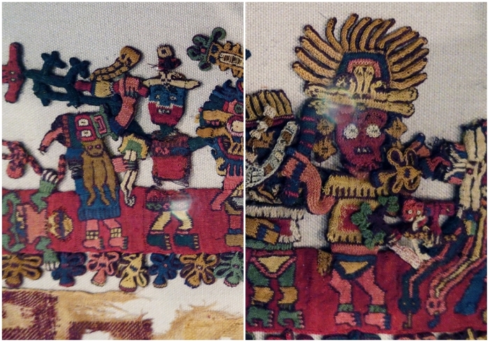 Детали текстиля Паракас, мантии, предназначенной для укутывания мумии, 100-300 гг. н.э.