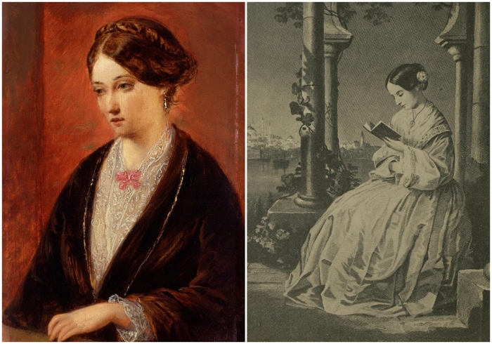 Слева направо: Флоренс Найтингейл, Август Леопольд Эгг, около 1840-х годов. Флоренс Найтингейл, гравюра, 1856 год.