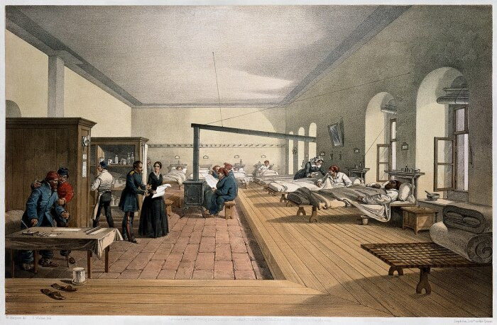 Литография военного госпиталя в Казармах Селимие, Стамбул, 1856 год. Фото: en.wikipedia.org.