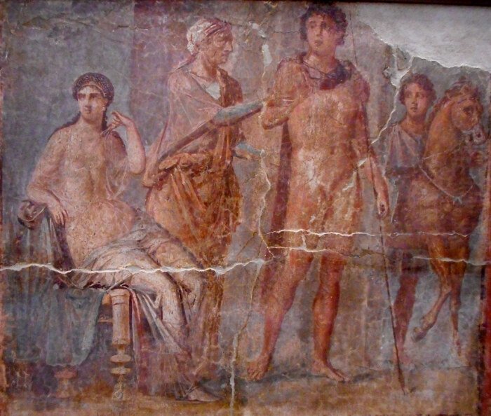 Федра и Ипполит, античная фреска из Геркуланеума. Фото: chs.harvard.edu.