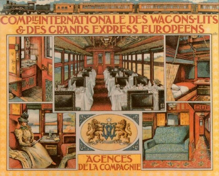 Убранство вагонов первого класса (из рекламного проспекта 1898 года). Фото: wikipedia.org.