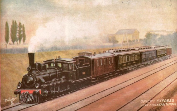 Открытка с изображением «Восточного экспресса», 1900 год. Фото: google.com.