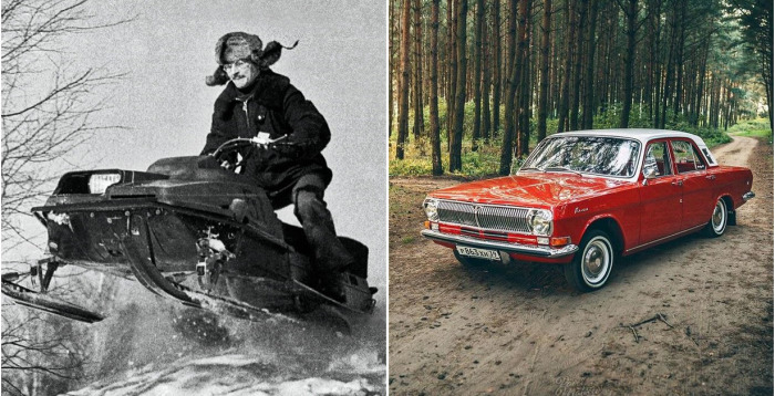Знаменитый «Буран» и «Волга» ГАЗ 24.