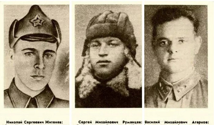 В легендарный экипаж вошли три друга Коля Житенев, Вася Агарков и Сережа Румянцев