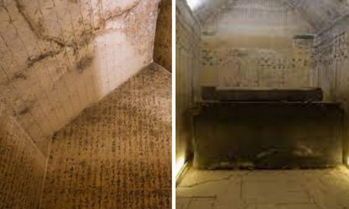 На потолке погребальных помещений пирамиды Униса были нанесены астрологические узоры.