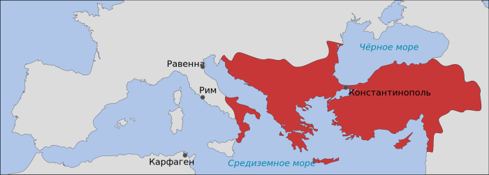 Византийская империя между 1021—1045 годами. Фото: wikipedia.org.