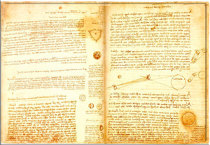 Кодекс написан да Винчи так, что прочитать его можно только с помощью зеркала.