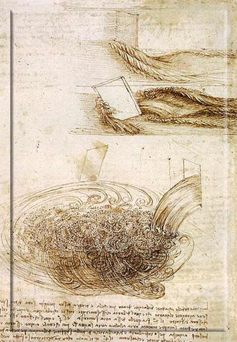 Эскизы турбулентности Леонардо да Винчи.