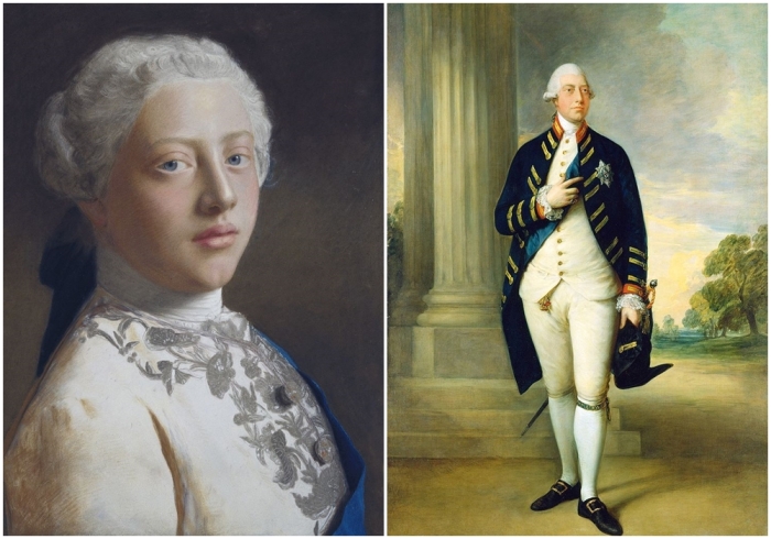 Слева направо: Портрет Георга, принца Уэльского (1754 год), художник Жан-Этьен Лиотар. Георг III.