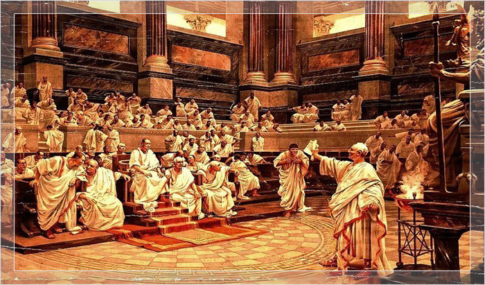 Римский сенат на картине Ганса Вернера Шмидта (1912 г.).