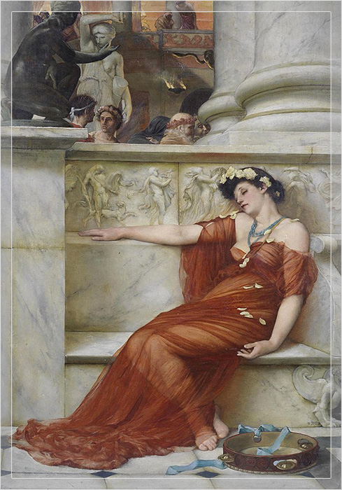 Спящая римская танцовщица на картине Джона Рейнхарда Вегелина (1879г.).