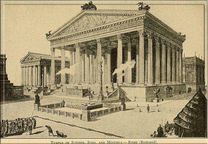 Реконструкция храма Юпитера Оптимуса Максимуса в Риме.