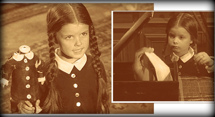 Образ Уэнздей в сериале «Семейка Аддамс». 1964 год. В главной роли Лиза Лоринг.