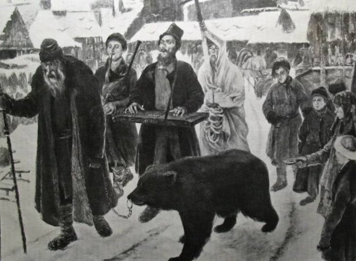 Вождение медведей существовало на Руси с древности. /Фото: sun9-14.userapi.com