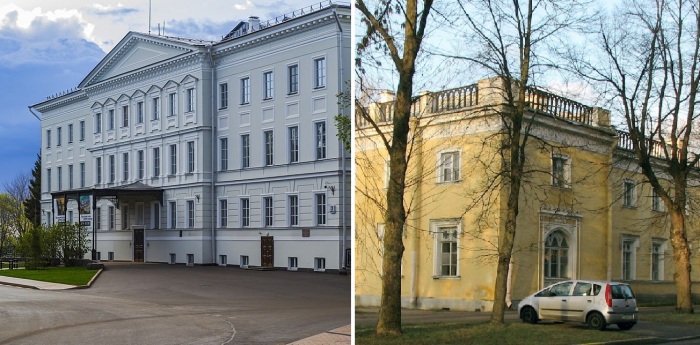 Дом Губернатора в Нижнем Новгороде и Кофишенский дом в Петергофе. 
