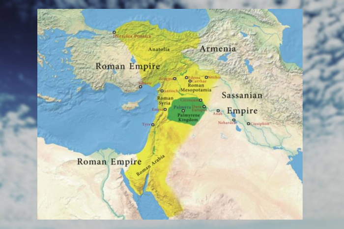 Рим и древние государства арабского мира на карте.