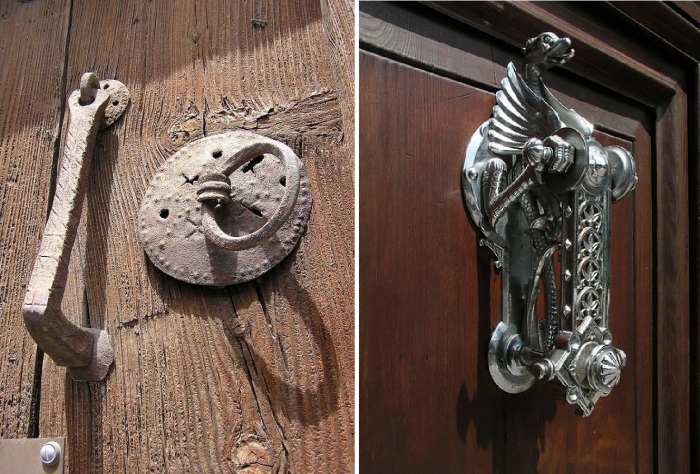 Примеры дверных колотушек.