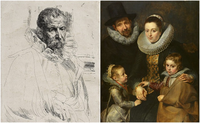 Портрет Питера Брейгеля Младшего работы Ван Дейка и портрет семьи Яна Брейгеля работы Рубенса