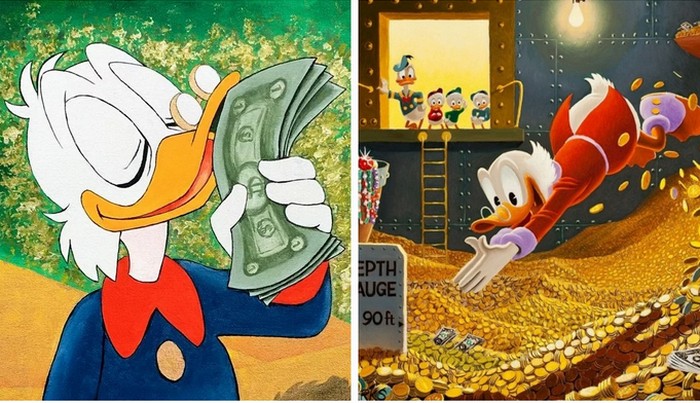 Известный персонаж мультфильма Скрудж Макдак был очень жаден к деньгам.