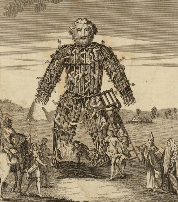 Иллюстрация плетеного человечка, XVIII век. Фото: vocesdebronceyhierro.es.