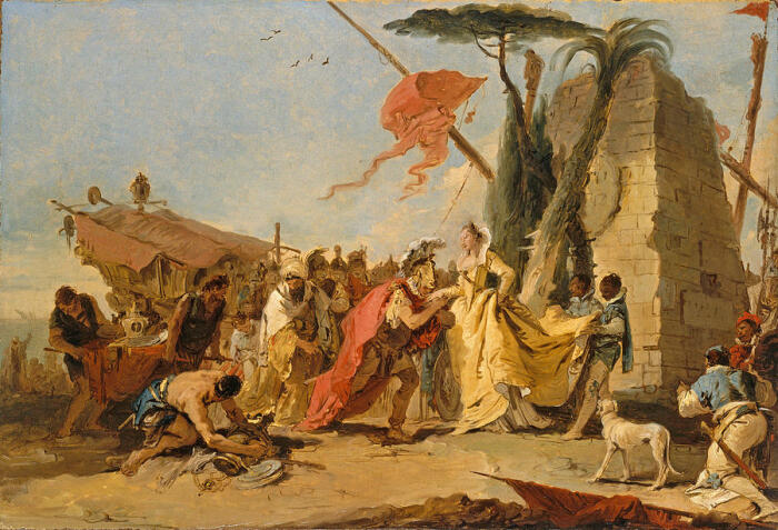 Встреча Антония и Клеопатры, Джованни Баттиста Тьеполо, ок. 1745-47 года. Фото: images.fineartamerica.com.