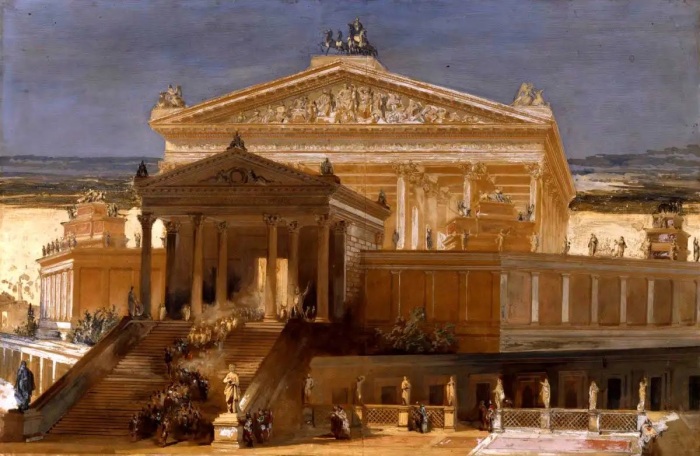 Вид храма Юпитера Капитолийского, Рим, Чарльз Роберт Кокерелл, XIX век. Фото: bing.com.