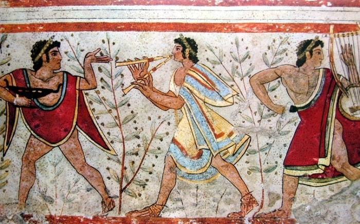 Этрусская фреска, V век до н. э. Фото: wikipedia.org.