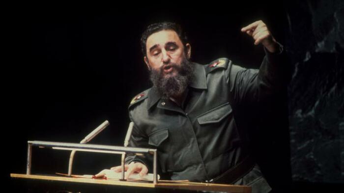 Фидель Кастро выступает на заседании Организации Объединённых Наций в Нью-Йорке, 1979 год. Фото: haitiinfoplus.net