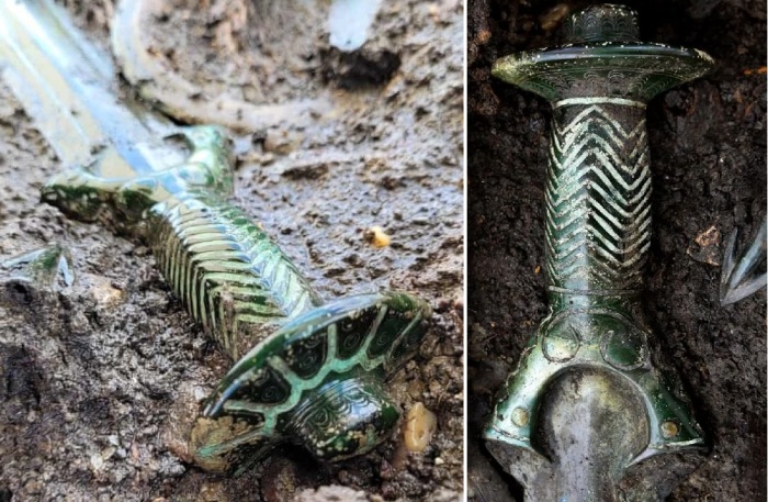 В Баварии откопали 3000-летний меч, который блестит как новенький