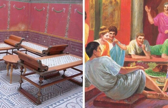 Как ходили в гости в Древней Греции: Почему лежали за столом, что использовали вместо салфеток и др тонкости